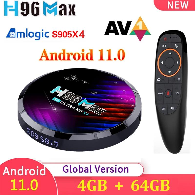   BT ̵ ÷̾ Ʈ TV ڽ  ڽ, H96 Max X4, ȵ̵ 11, Amlogic S905X4, 4K HD 2.4G  5G, 4G 64G